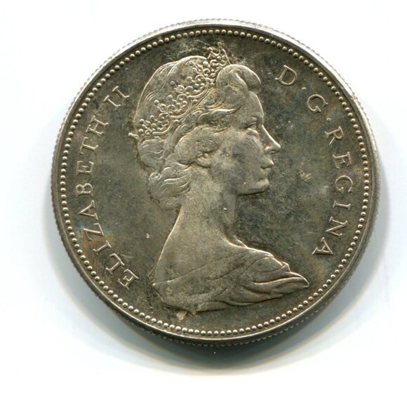 1967 Canada Centennial Silver One Dollar Coin (l37) - Picture 2 of 2